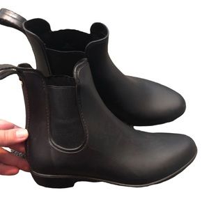 Sam Edelman Black Rubber Ankle Booties, Size‎ 6, GUC